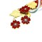 4, 20 or 50 Pieces: Red and Gold Cherry Blossom Flower Charms